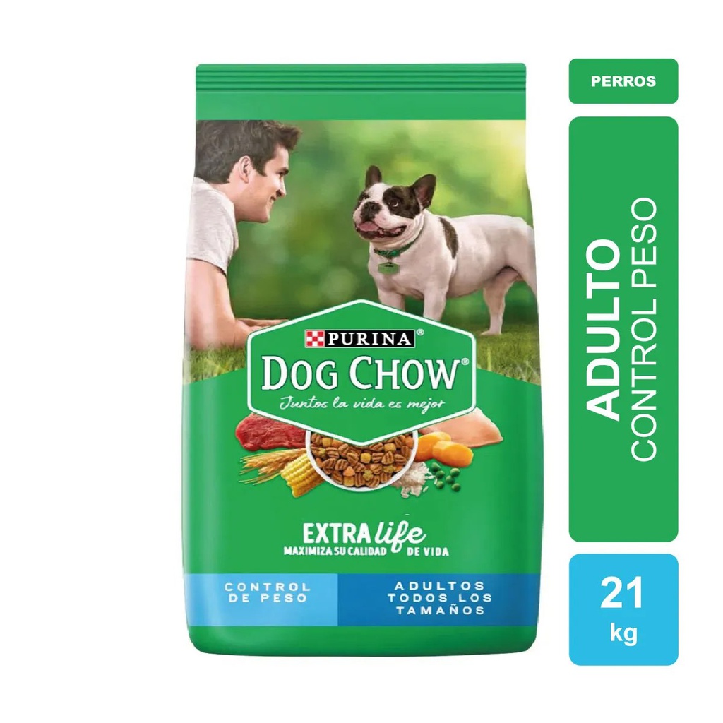 DOG CHOW CONTROL DE PESO SIN COLORANTES x 21kg 