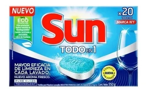 Detergente Sun Tabletas 3 en 1 x 20un