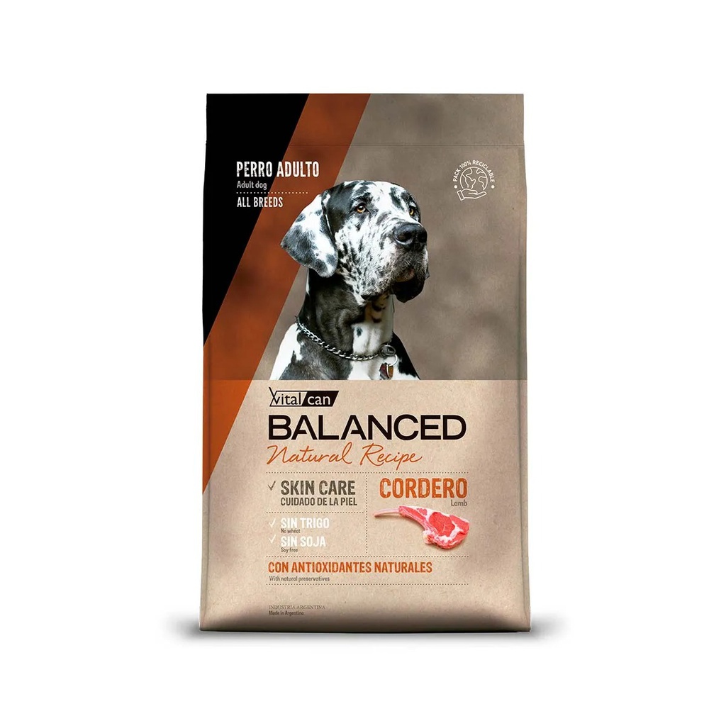 Balanced Natural Recipe Perro Cordero 3 Kg