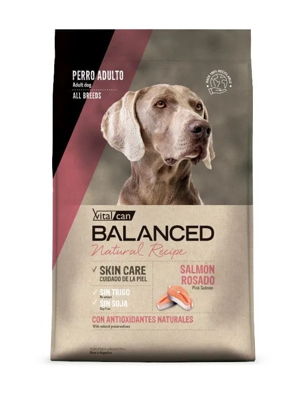 Balanced Natural Recipe Perro Adulto Salmon Rosado x 15 Kg.