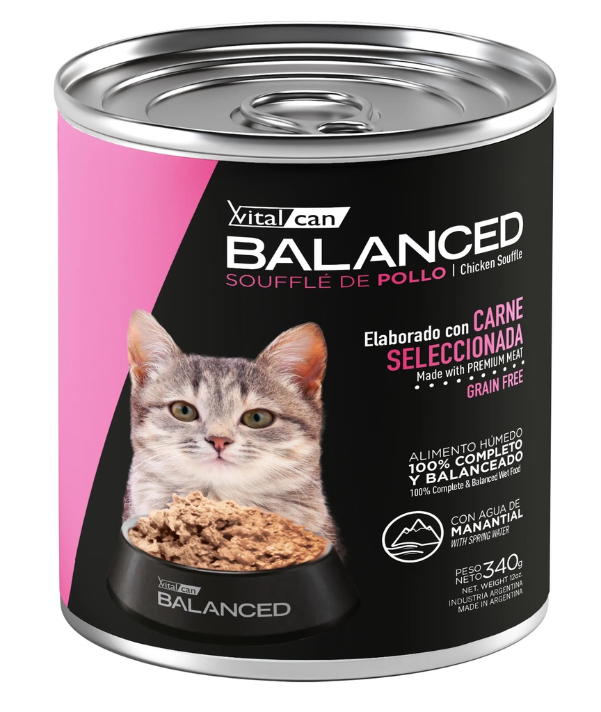 Balanced Souffle de Pollo Gato Cachorro 340g x 12u  