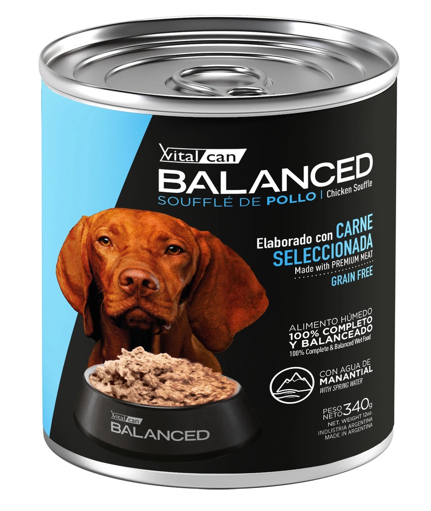 Balanced Souffle de Pollo Perro Adulto 340g x 12u  