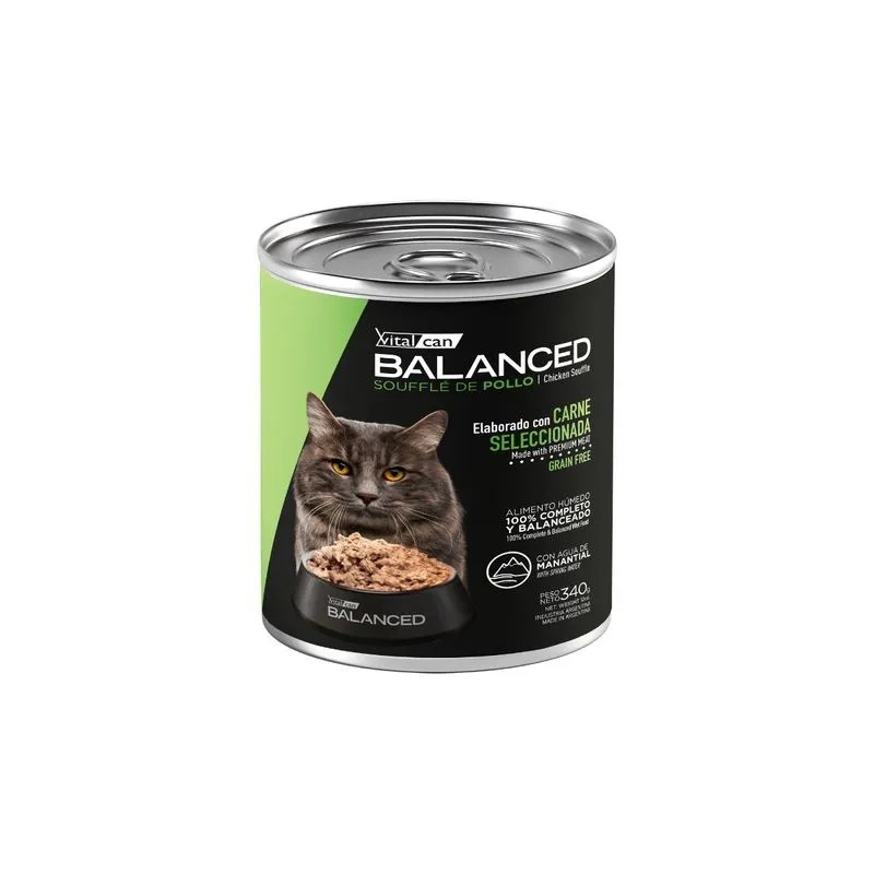 Balanced Souffle de Pollo Gato Adulto Castrado 340g x 12u  