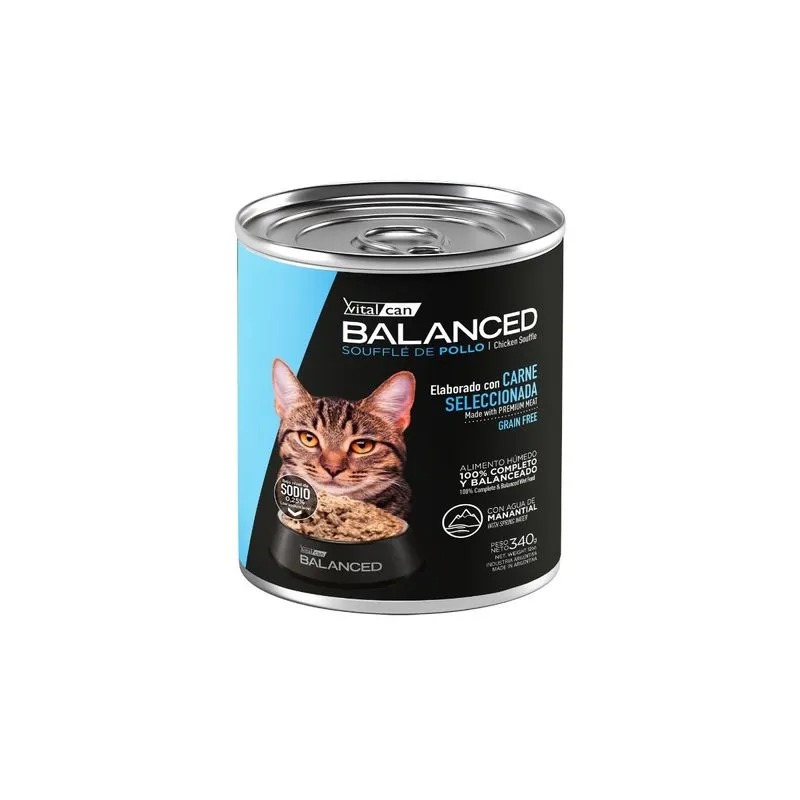 Balanced Souffle de Pollo Gato Adulto 340g x 12u  