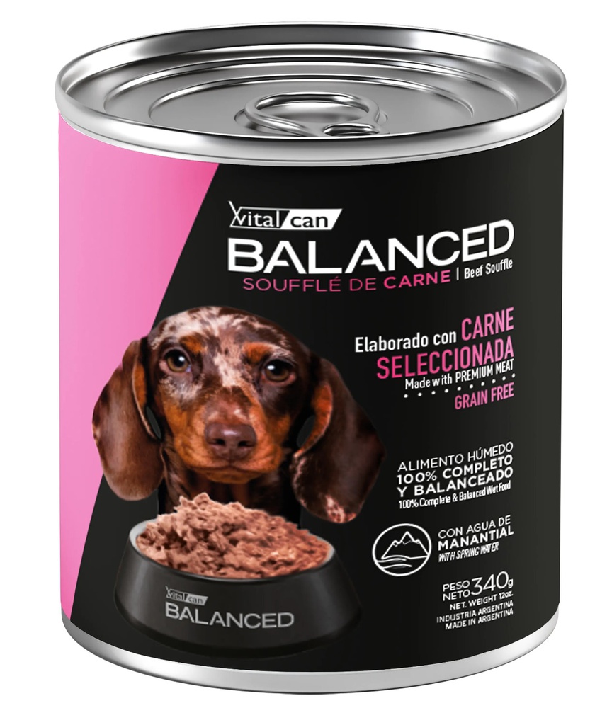 Balanced Souffle de Carne Perro Cachorro 340g x 12u  