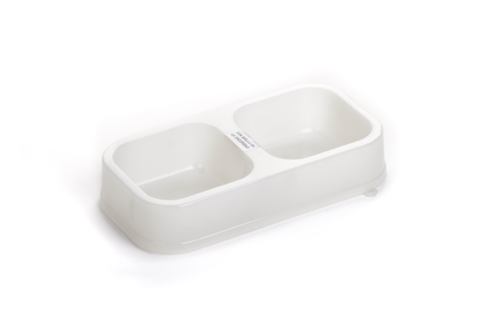 COMEDERO DOBLE RECTANGULAR BRILLO EN LA OSCURIDAD- PETS PLAST