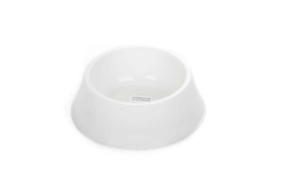 COMEDERO MEDIANO BRILLO EN LA OSCURIDAD-  PETS PLAST