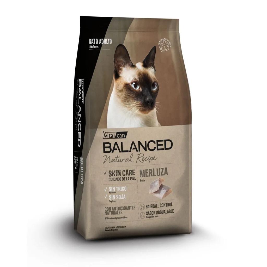 Balanced Natural Recipe Gato Adulto Merluza x 15 Kg.
