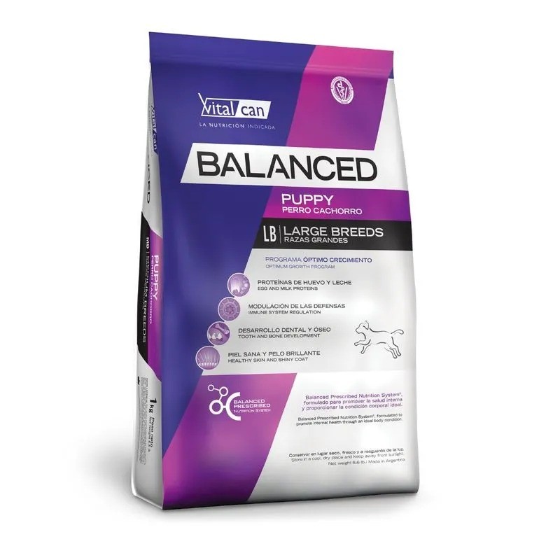 Balanced Perro Cachorro Raza Grande x 15 kg.