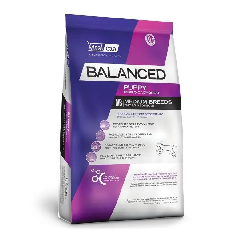 Balanced Perro Cachorro Raza Mediana x 12 kg.