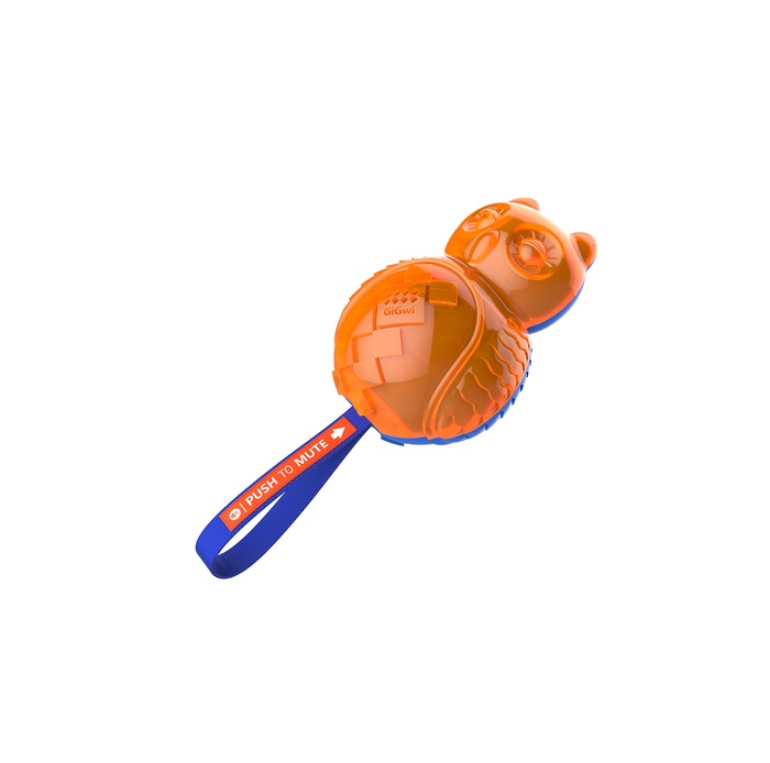 JUGUETE OWL PUSH TO MUTE NARANJA/AZUL - GIGWI