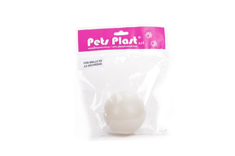 PELOTA DE PLASTICO BRILLA EN LA OSCURIDAD GRANDE  - PETS PLAST