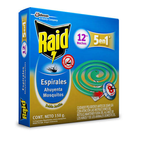 Raid Espirales Verde Pack X 12