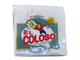 [EL COLOSO SERVILLETAX40U(SBC0001)] 40 Servilletas De Papel Descartables El Coloso de 33 X 33
