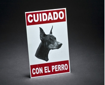 [100113] CARTEL CUIDADO DOBERMAN - CAFRAN