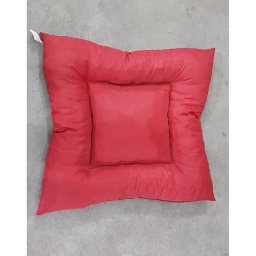 [23999] colchoneta chica tipo cuerina economica roja y gris lisa