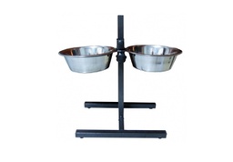 [156017] COMEDERO INOX BASE AJUSTABLE 2X28CM - PER-ROS