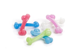 [231229] HUESO DE PLASTICO VAINILLA CON BRILLANTINA CHICO - PET PLAST