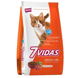 7 Vidas Gatos Adultos Sabor Carne y Pollo x 1.5 kg