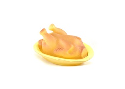 [155244] JUGUETE POLLO SERVIDO EN PLATO 12CM - PER-ROS