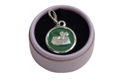 [150623] PENDIENTE MEDALLA COLOR C/COMEDERO HUESO  PER-ROS