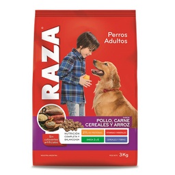 [6566] PERROS ADULTOS POLLO CARNE CEREALES ARROZ  6 UNID X 3KG - RAZA