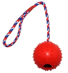 [239237] RUBBER SPIKEY BALL WITH ROPE 6X30CM ER052 - CANCAT