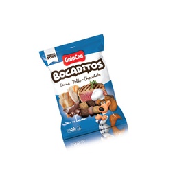 [120919] BOCADITOS CARNE POLLO Y CHOCOLATE 100 GRS X 20 UNID- GOLOCAN