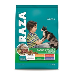 [6692] GATOS ADULTOS CARNE PESCADO ARROZ 16 UNIDADES X 1KG - RAZA