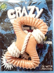[165016] MORDILLO 8 DE GOMA CON SOGA - CRAZY PET