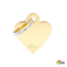 [971006] MEDALLA BASIC GOLD SMALL HEART GOLDEN BRASS MFB22 - MY FAMILY
