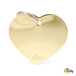 [971007] MEDALLA BASIC GOLD BIG HEART GOLDEN BRASS MFB27 - MY FAMILY
