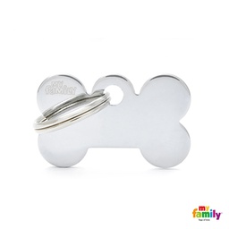 [971008] MEDALLA BASIC CHROME SMALL BONE CHROMED BRASS MFB01 - MY FAMILY