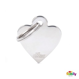[971010] MEDALLA BASIC CHROME SMALL HEART CHROMED BRASS MFB21 - MY FAMILY