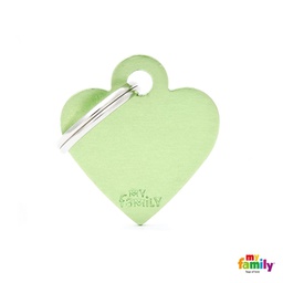 [971035] MEDALLA BASIC SMALL HEART ALUMINUM GREEN MFB41 - MY FAMILY