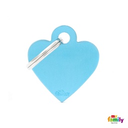 [971036] MEDALLA BASIC SMALL HEART ALUMINUM LIGHT BLUE MFB70 - MY FAMILY