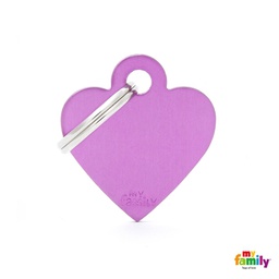 [971037] MEDALLA BASIC SMALL HEART ALUMINUM PURPLE MFB71 - MY FAMILY