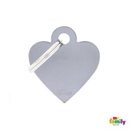 [971038] MEDALLA BASIC SMALL HEART ALUMINUM GREY MFB72 - MY FAMILY