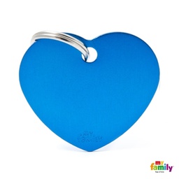 [971039] MEDALLA BASIC BIG HEART ALUMINUM BLUE MFB28 - MY FAMILY