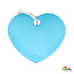 [971041] MEDALLA BASIC BIG HEART ALUMINUM LIGHT BLUE MFB65 - MY FAMILY