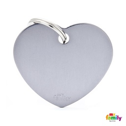 [971042] MEDALLA BASIC BIG HEART ALUMINUM GREY MFB67 - MY FAMILY
