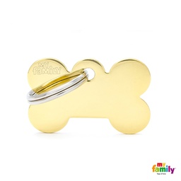 [971030] MEDALLA BASIC GOLD SMALL BONE GOLDEN BRASS MFB02 - MY FAMILY
