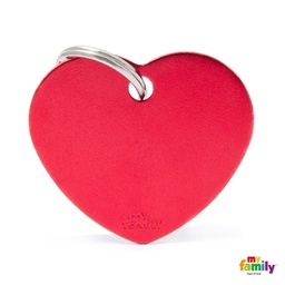 [971047] MEDALLA BASIC BIG HEART ALUMINUM RED MFB30 - MY FAMILY