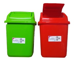 [5600606 recipiente cuadrado 6 lyl tapa v/v florida] Cesto De Basura Con Tapa x 6 Lts